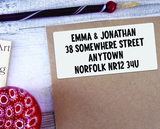 Personalised return address labels - style G