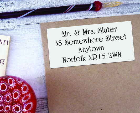Personalised return address labels - style P